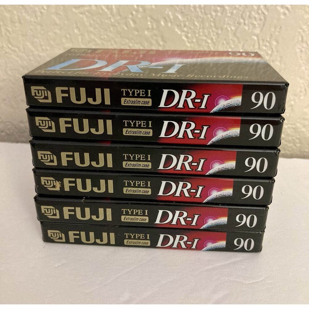 Lot Of 6 Fuji DR-I Normal Bias 90 Min Blank Audio Cassette Tapes Type I IEC I